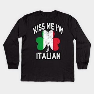 st patricks day kiss me im Italian st patricks day Kids Long Sleeve T-Shirt